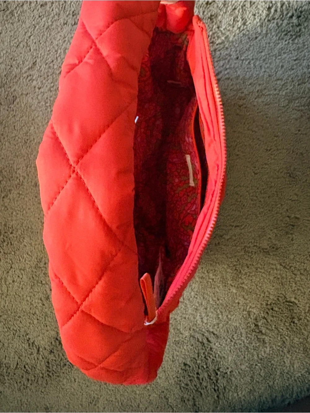 Vera Bradley Quilted Coral-Red Hobo Shoulder Bag